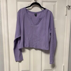 Wild Fable Lavender Long Sleeve Crop Top